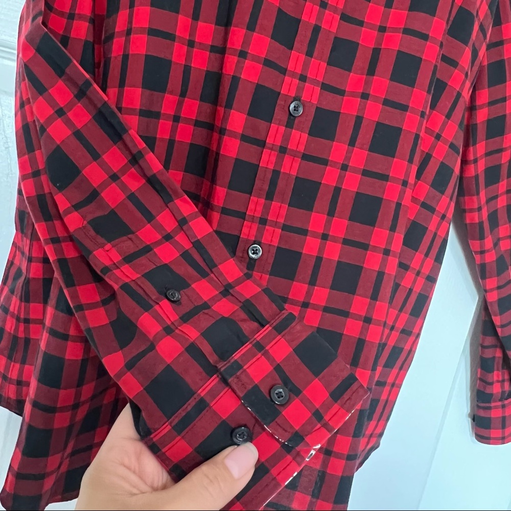 Chaps Plaid Button Down Women’s Shirt/ size L - Picture 5 of 11